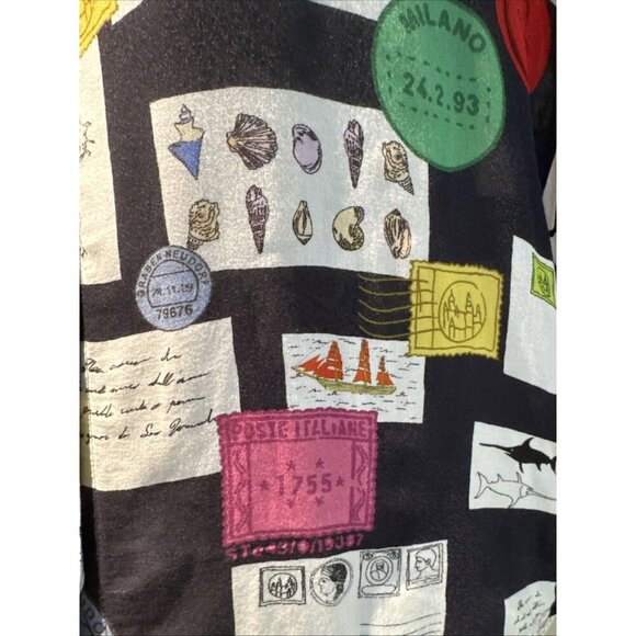 Milano made in ITALY, Women Blouse long sleeve, Size 38, Nautical print - Picture 9 of 13